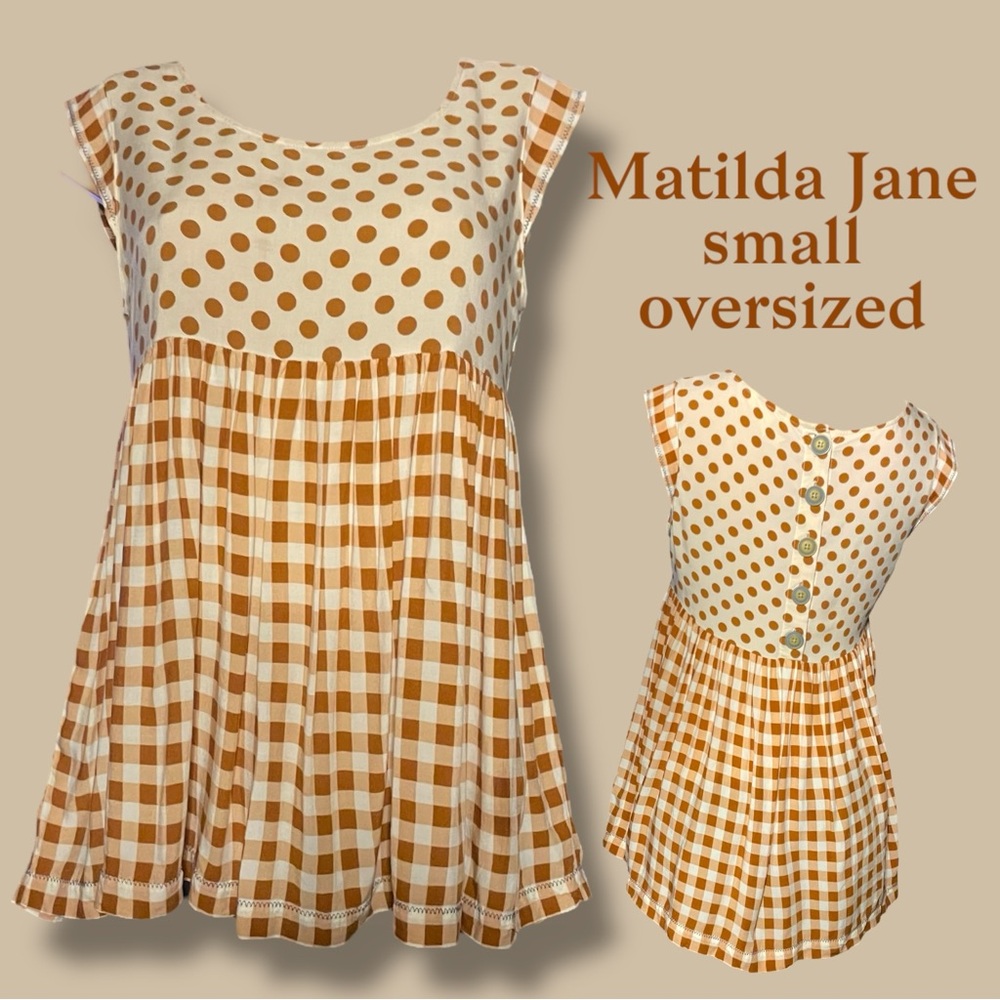 Matilda Jane Brown and Cream Flutter Sleeve Tunic
